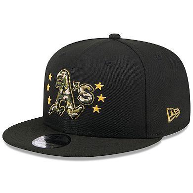 Men's New Era  Black Oakland Athletics 2024 Armed Forces Day 9FIFTY Snapback Hat