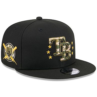 Men's New Era  Black Tampa Bay Rays 2024 Armed Forces Day 9FIFTY Snapback Hat