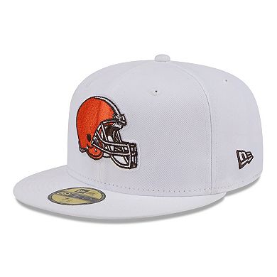 Men's New Era  White Cleveland Browns Omaha 59FIFTY Fitted Hat