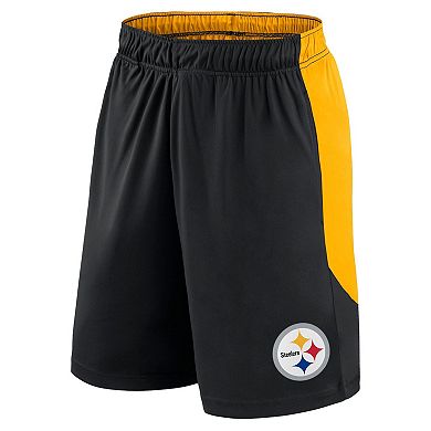 Men's Fanatics Branded Black/Gold Pittsburgh Steelers Go Hard Shorts