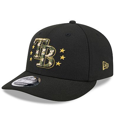 Men's New Era  Black Tampa Bay Rays 2024 Armed Forces Day Low Profile 9FIFTY Snapback Hat