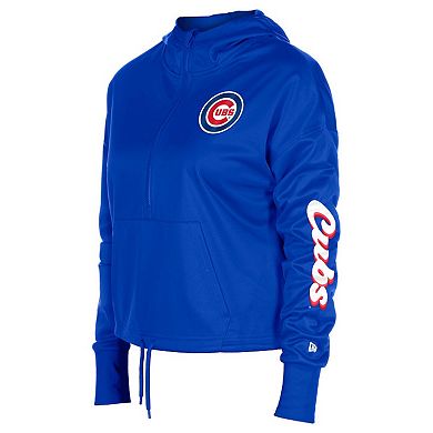 Women's New Era Royal Chicago Cubs Half-Zip Hoodie