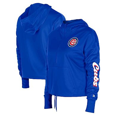 Women's New Era Royal Chicago Cubs Half-Zip Hoodie