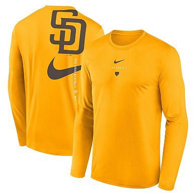Men's Nike Gold San Diego Padres Large Swoosh Back Legend Performance T-Shirt