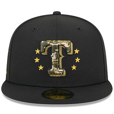 Men's New Era  Black Texas Rangers 2024 Armed Forces Day On-Field 59FIFTY Fitted Hat