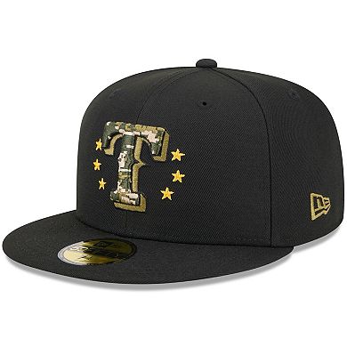 Men's New Era  Black Texas Rangers 2024 Armed Forces Day On-Field 59FIFTY Fitted Hat