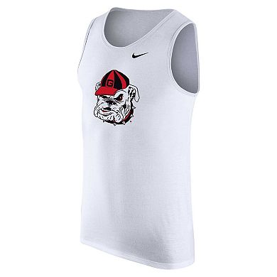 Men's Nike White Georgia Bulldogs Vintage Logo Performance Tank Top