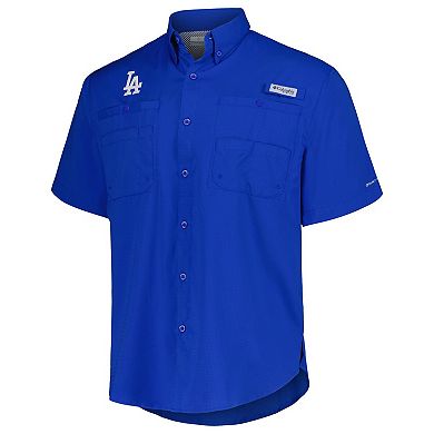 Men's Columbia Royal Los Angeles Dodgers Tamiami Omni-Shade Button-Down Shirt