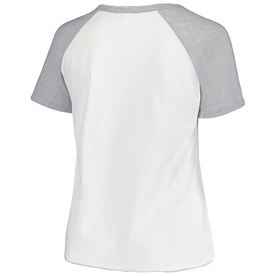 Women's Soft as a Grape White San Francisco Giants Plus Size Baseball Raglan T-Shirt