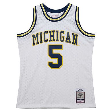 Men's Mitchell & Ness Jalen Rose White Michigan Wolverines 1991/92 Swingman Player Jersey