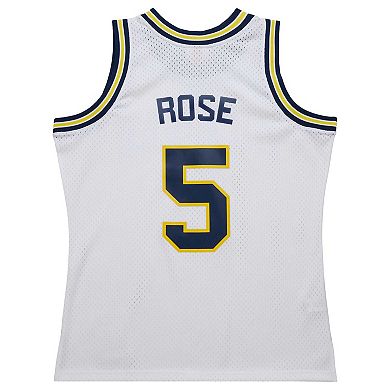 Men's Mitchell & Ness Jalen Rose White Michigan Wolverines 1991/92 Swingman Player Jersey