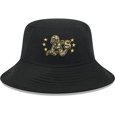 Men's New Era  Black Oakland Athletics 2024 Armed Forces Day Bucket Hat