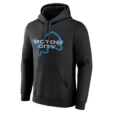 Men's Fanatics Branded  Black Detroit Lions Motor City Muscle Pullover Hoodie