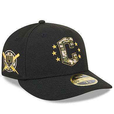 Men's New Era  Black Cleveland Guardians 2024 Armed Forces Day Low Profile 59FIFTY Fitted Hat