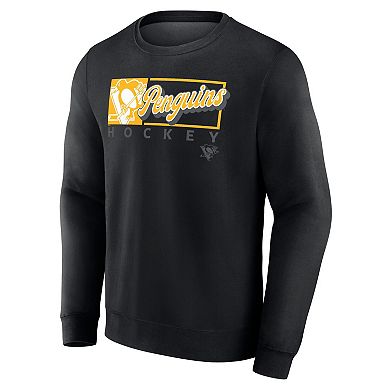 Men's Fanatics Branded Black Pittsburgh Penguins Focus Fleece Pullover Sweatshirt