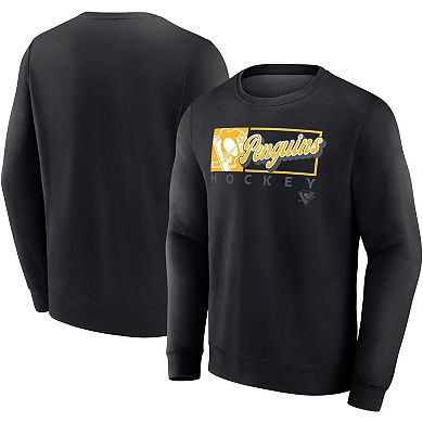 Men's Fanatics Branded Black Pittsburgh Penguins Focus Fleece Pullover Sweatshirt