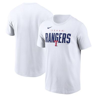 Men's Nike White Texas Rangers Home Team Bracket Stack T-Shirt