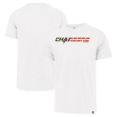 Men's '47 White Los Angeles Chargers Flag Script Franklin T-Shirt
