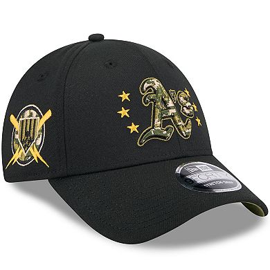 Men's New Era  Black Oakland Athletics 2024 Armed Forces Day 9FORTY Adjustable Hat
