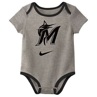 Infant Nike Miami Marlins Authentic Collection Three-Pack Bodysuit Set