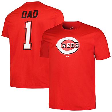 Men's Profile Red Cincinnati Reds Big & Tall #1 Dad T-Shirt