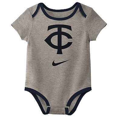 Infant Nike Minnesota Twins Authentic Collection Three-Pack Bodysuit Set