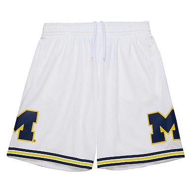Men's Mitchell & Ness White Michigan Wolverines 1991/92 Throwback Jersey Shorts