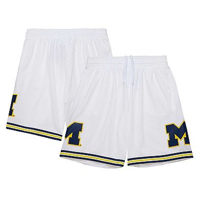 Men's Mitchell & Ness White Michigan Wolverines 1991/92 Throwback Jersey Shorts