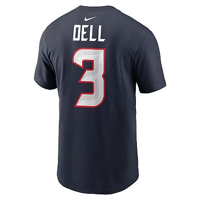 Men's Nike Tank Dell Navy Houston Texans Player Name & Number T-Shirt