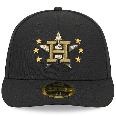Men's New Era  Black Houston Astros 2024 Armed Forces Day Low Profile 59FIFTY Fitted Hat