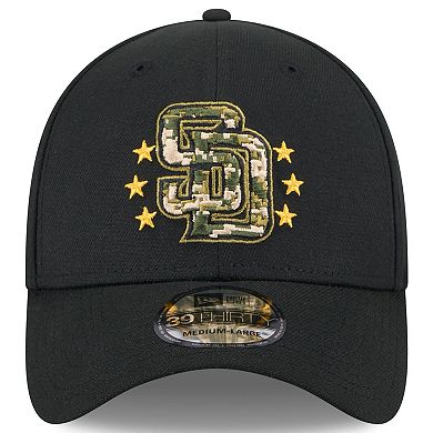 Men's New Era  Black San Diego Padres 2024 Armed Forces Day 39THIRTY Flex Hat