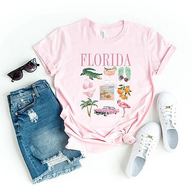 Florida Vacation Collage Short Sleeve Graphic Tee
