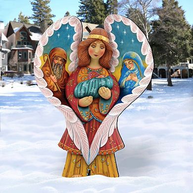 Holy Family Angel Outdoor Decor By G. Debrekht