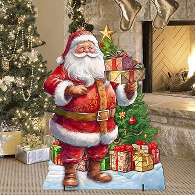 Celebrate With Santa: Santa With Gifts Outdoor Decor By G. Debrekht