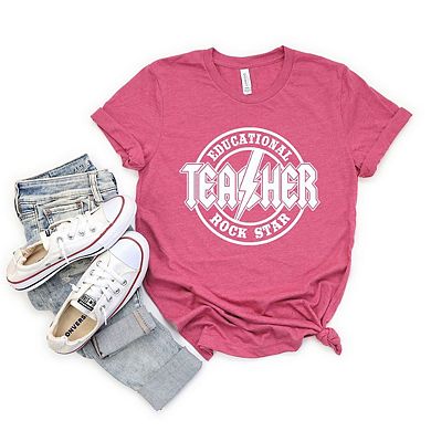 Educational Rockstar Teacher Short Sleeve Graphic Tee