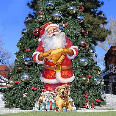 Celebrate With Santa: Santa With List Outdoor Decor By G. Debrekht