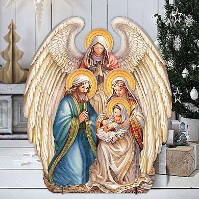 Nativity With Angel Outdoor Decor By G. Debrekht
