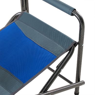 Hivvago Aluminum Folding Outdoor Camping Director's Chair With Storage Pockets