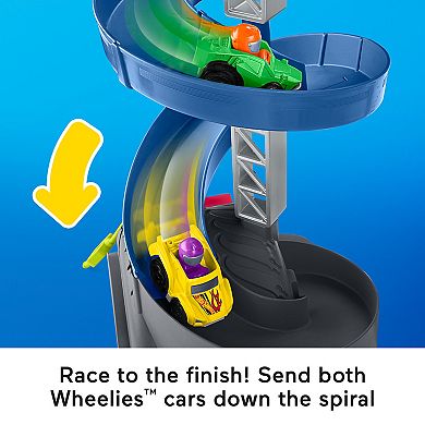 Fisher-Price Little People Little People Hot Wheels Spiral Stunt Speedway Toddler Race Track Playset