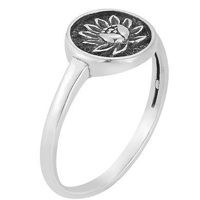 Sunkissed Sterling Sterling Silver Oxidized Flower Ring