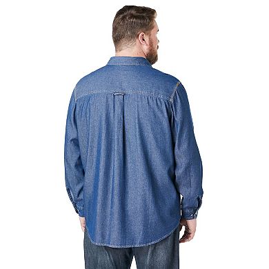 Boulder Creek By Kingsize Men's Big & Tall Long Sleeve Denim And Twill Shirt