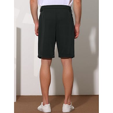 Business Shorts For Men's Pleated Front Straight Leg Summer Dress Chino Shorts