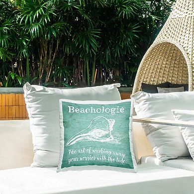 Stupell Home Decor Beachologie Turquoise Indoor/Outdoor Throw Pillow