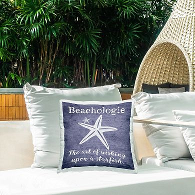 Stupell Home Decor Beachologie Wish Upon Starfish Indoor/Outdoor Throw Pillow