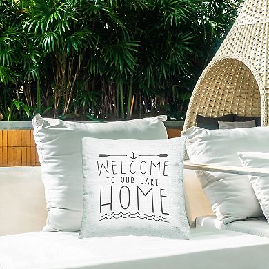 Stupell Home Decor Lake House Welcome Indoor/Outdoor Throw Pillow