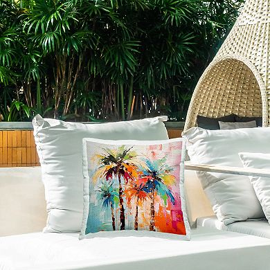 Stupell Home Decor Abstract Hued Palms Indoor/Outdoor Throw Pillow