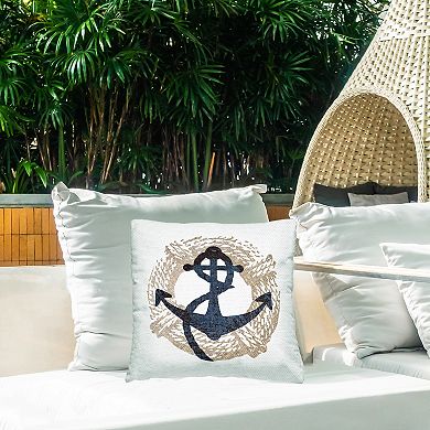 Stupell Home Decor Nautical Anchor and Rope Indoor/Outdoor Throw Pillow