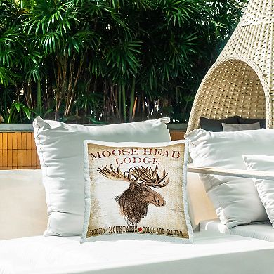 Stupell Home Decor Rustic Moose Head Lodge Indoor/Outdoor Throw Pillow