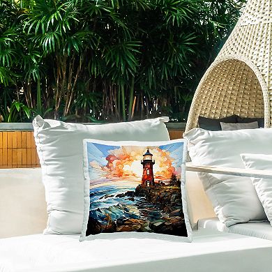 Stupell Home Decor Abstract Lighthouse on Cliff Indoor/Outdoor Throw Pillow