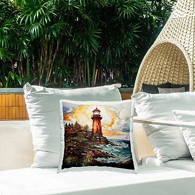 Stupell Home Decor Abstract Patterned Lighthouse Indoor/Outdoor Throw Pillow